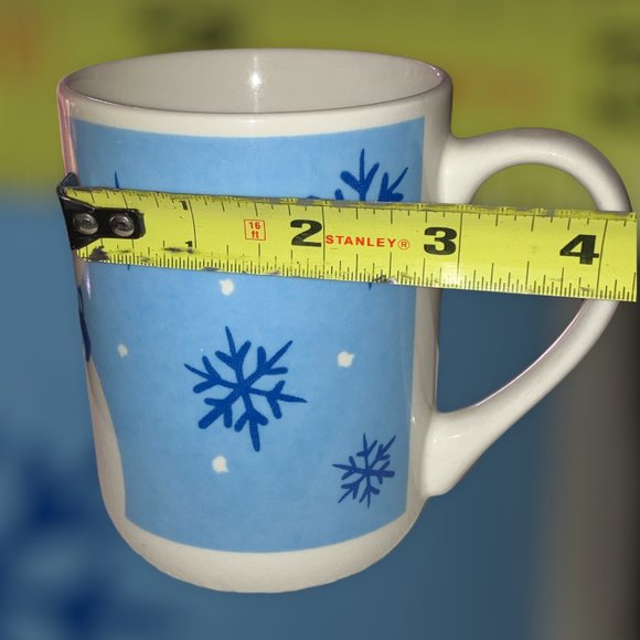 Michael's Coffee Tea Mug White Snowman w/ Blue Scarf & Snow Flakes New Pre-Owned - Picture 11 of 12